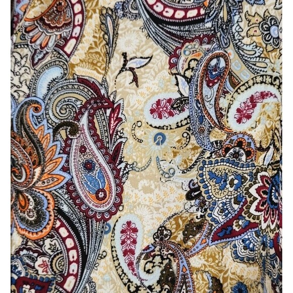 ROZ&ALI Paisley Print Shirt Womens Plus 2X Roll Tab Sleeves Careerwear- Western - Picture 6 of 14